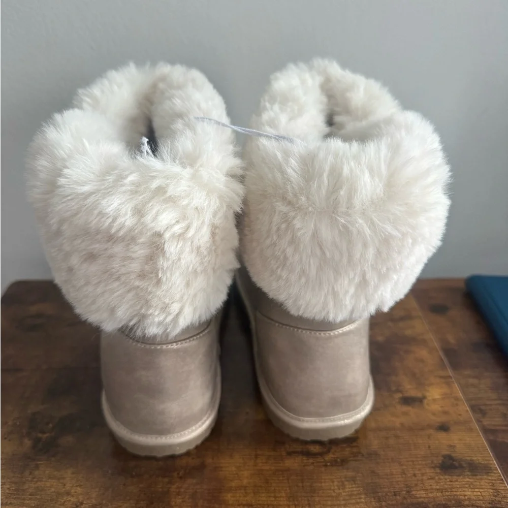 Children Place Boots Faux Fur Lined Metallic Boots for youth 6